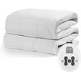 Sunbeam Restful Quilted Heated Mattress Pad Twin 12 Heat Settings Washable White