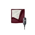 thumbnail image 1 of Sunbeam Reversible Sherpa/Royal Mink Heated Throw, 50” x 60”, 1 of 4