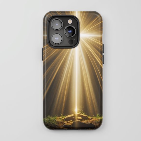 Sunbeam Rocks For All iPhone Series Tough Phone Case Nature Gold