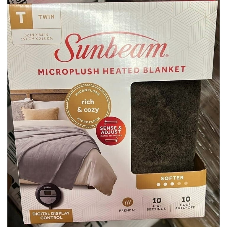 Sunbeam Heated Blanket, Royal Luxe Twin Size, 10 Heat Settings