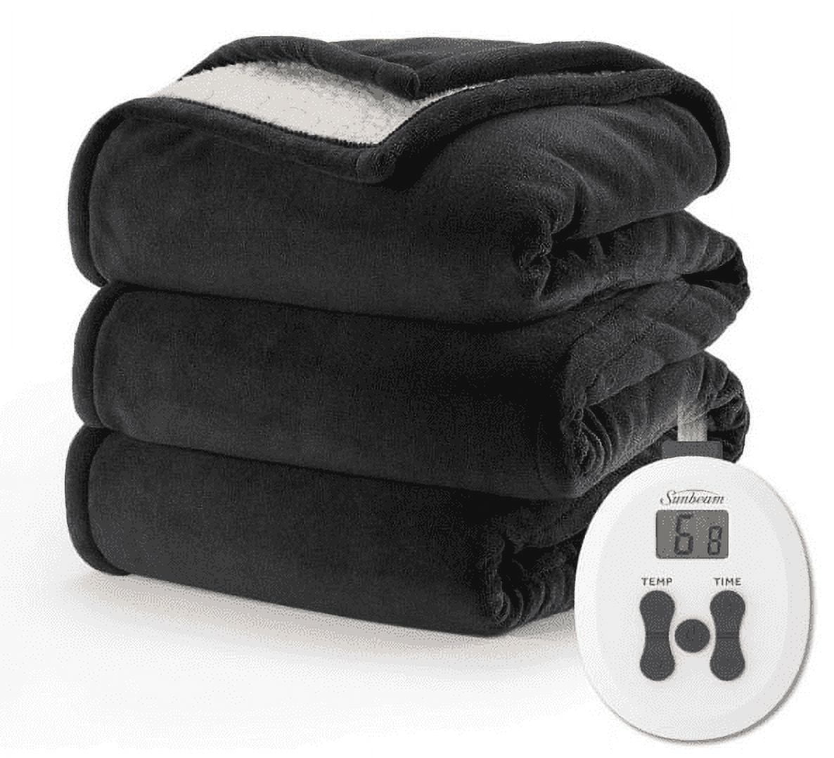 Sunbeam Royal Luxe Sherpa Night Fog Heated Blanket Full/Double