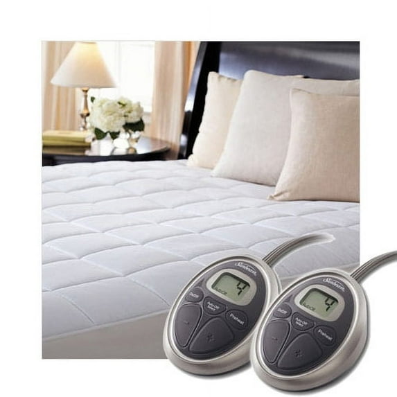 Sunbeam Slumber Rest Premium Quilted Electric Heated Mattress Pad King Size SC7