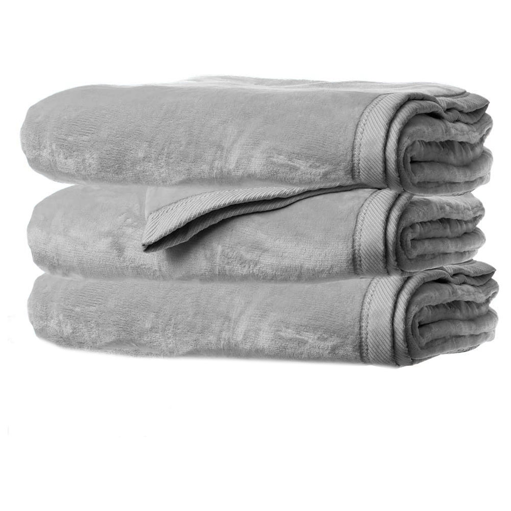 Sunbeam Solid Print Velvet Plush Customizable Electric Blankets, Queen