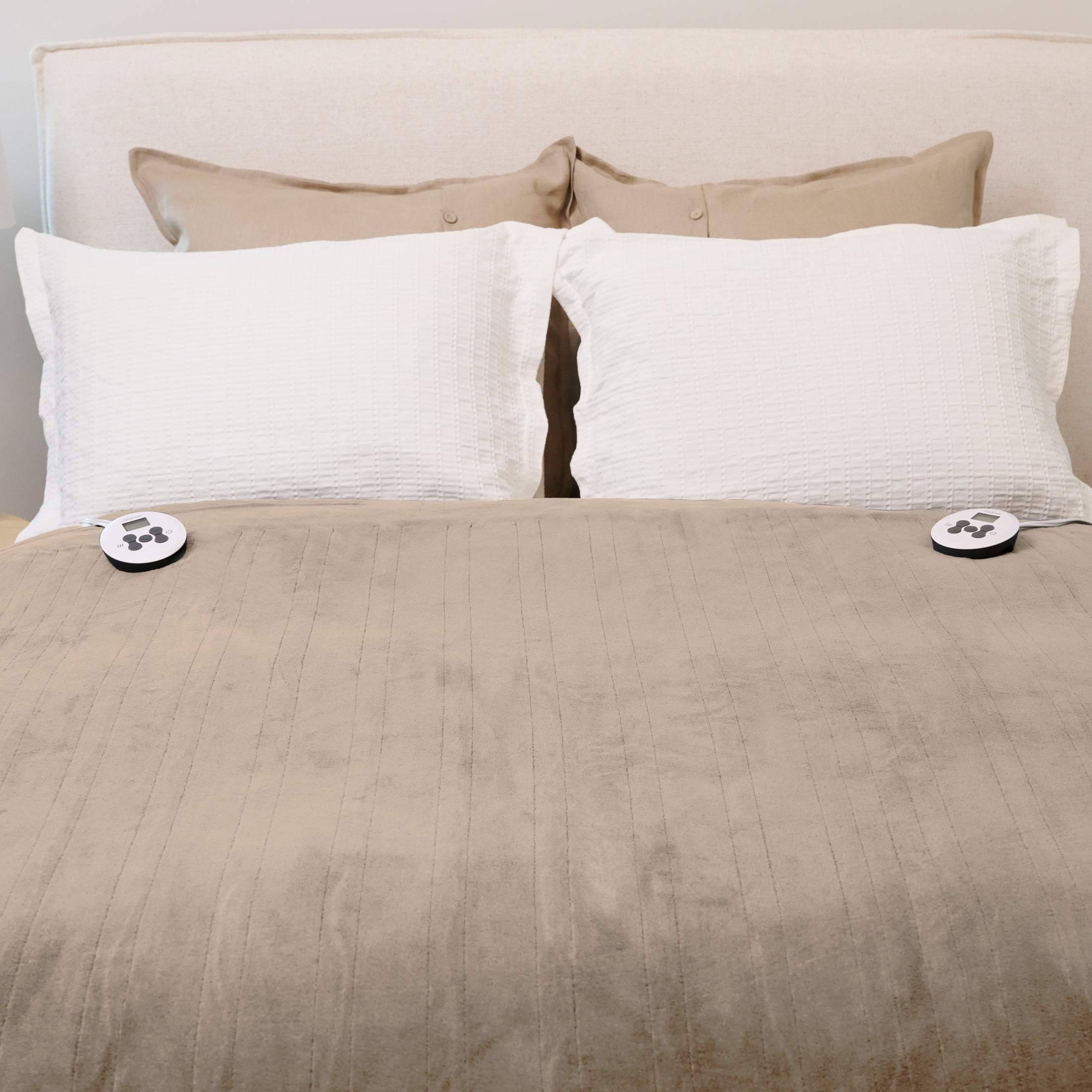 HEATED BLANKET ホワイト Brookstone Full/Queen Heated Blanket Ivory Herringbone : Target