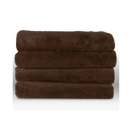 Sunbeam TSM8USR47025B00 Electric Heated MicroPlush Warming Throw Blanket Walnut