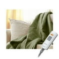 thumbnail image 1 of Sunbeam TSV8WS-R622-33A00 Velvet Plush Electric Heated Throw Blanket Ivy Green, 1 of 2