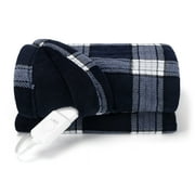 Sunbeam Throw Dublin Plaid Navy Microplush, 4 Heat Settings, 4-Hour Auto Shut-Off, Electric Heated Blanket, 50” x 60”