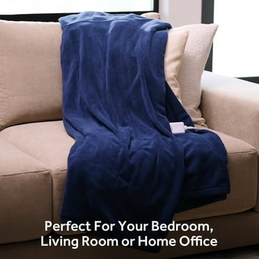 Sunbeam Throw Poseidon Microplush, 4 Heat Settings, 4-Hour Auto Shut-Off, Electric Heated Blanket, 50” x 60”