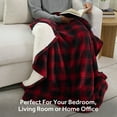 thumbnail image 1 of Sunbeam Throw Red & Black Buffalo Plaid Microplush Sherpa (Faux Shearling), 4 Heat Settings, 4-Hour Auto Shut-Off, Electric Heated Blanket, 50” x 60”, 1 of 11