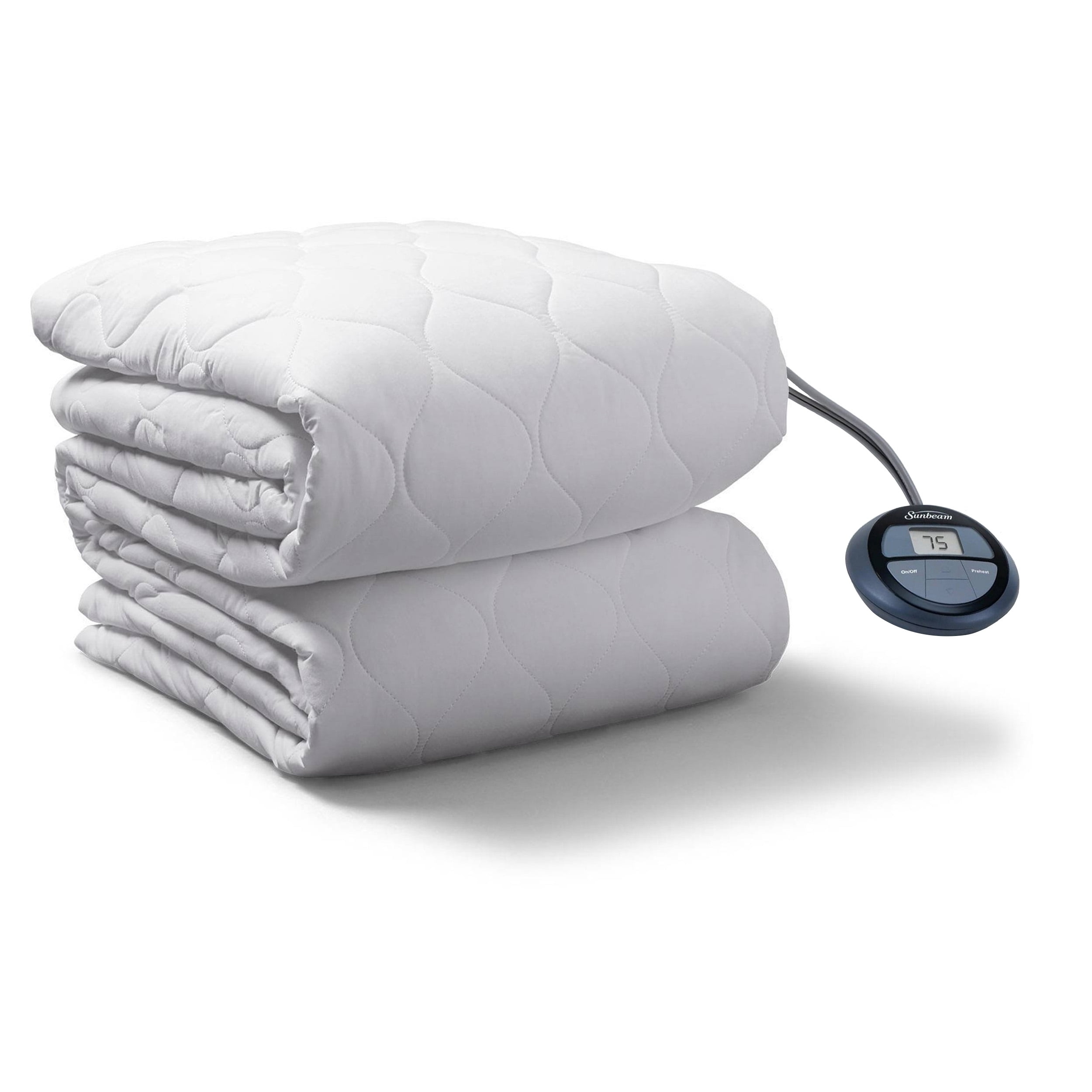 Sunbeam Twin Size Electric Water Resistant Heated Mattress Futon Pad with Dual Digital Controllers Walmart