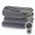thumbnail image 1 of Sunbeam Ultimate Grey Microplush Heated Electric Blanket, Full, 1 of 8