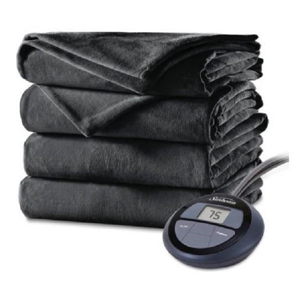 Sunbeam Velvet Plush Electric Heated Blanket, 1 Each