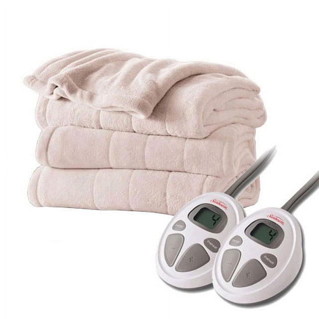 Sunbeam Velvet Plush Heated Electric Blanket, 1 Each