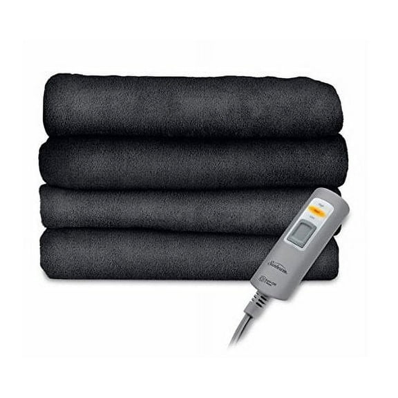 Sunbeam Velvet Plush Heated Throw Blanket 60' x 50' (Various Colors) (Gray)
