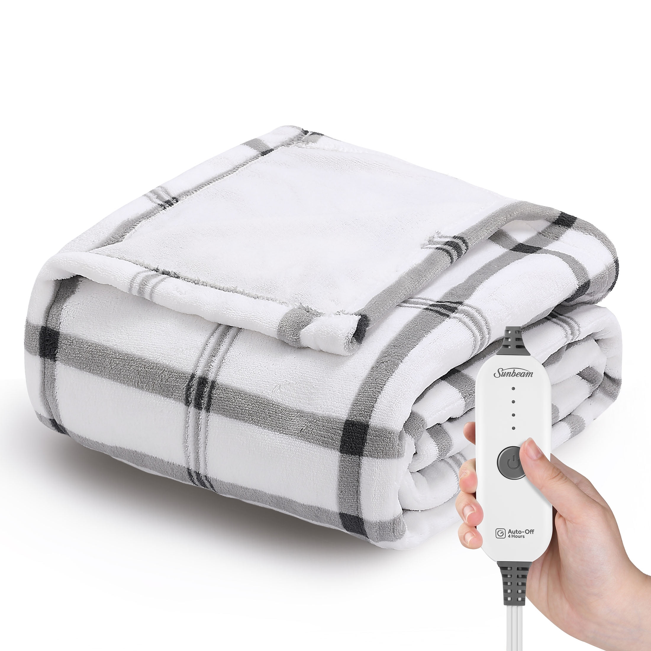 Premium Comfort Single Electric Blanket - Control with 3 Heat Settings,  Polyester, White : : Health & Personal Care