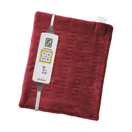 product image of Sunbeam XpressHeat Heating Pad for Soothing Everyday Muscle Pain and Aches, Garnet Red, 12 x 15 inches
