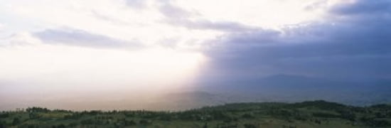 Sunbeams radiating through clouds Great Rift Valley Kenya Canvas Art - Panoramic Images (36 x 12)