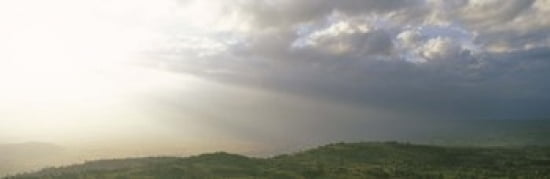 Sunbeams radiating through clouds Great Rift Valley Kenya Canvas Art - Panoramic Images (36 x 12)