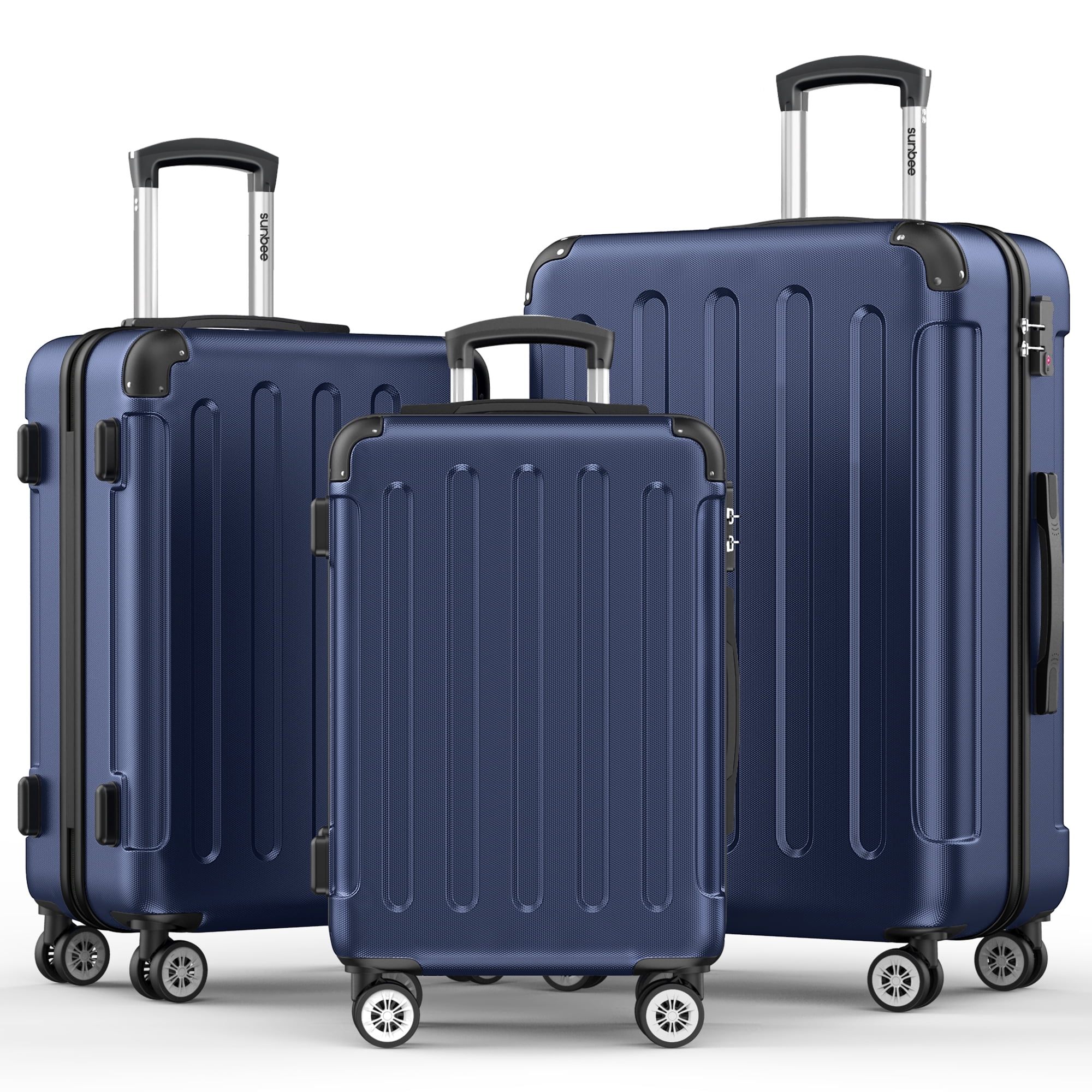 Sunbee 3 Piece Luggage Sets Hardshell Lightweight Suitcase with TSA ...
