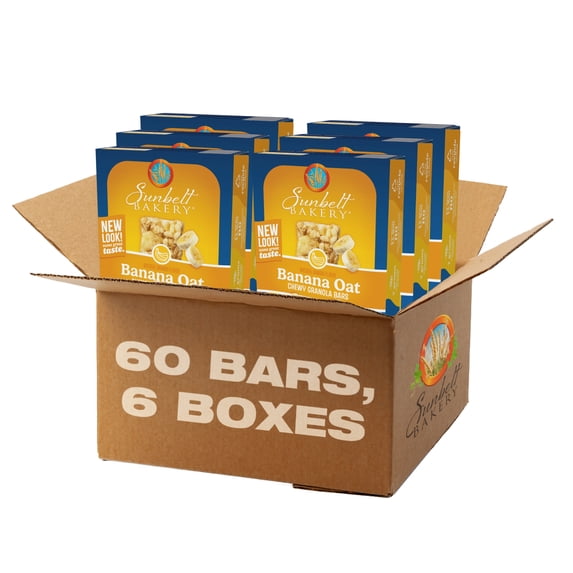 Sunbelt Bakery Banana Oat Chewy Granola Bars, 60 Bars (6 Boxes), 52.74 Oz