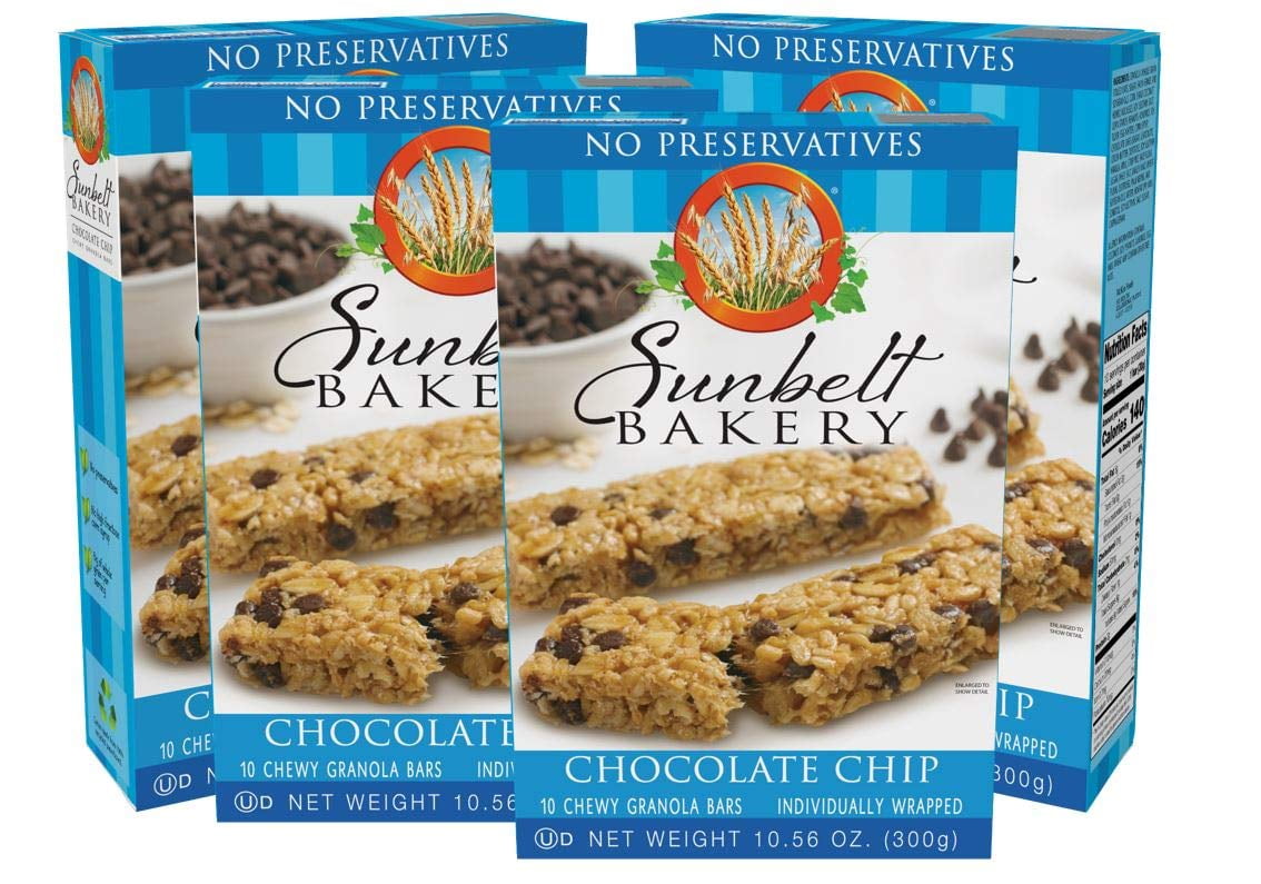 Sunbelt Bakery Chocolate Chip Chewy Granola Bars, 4 Boxes