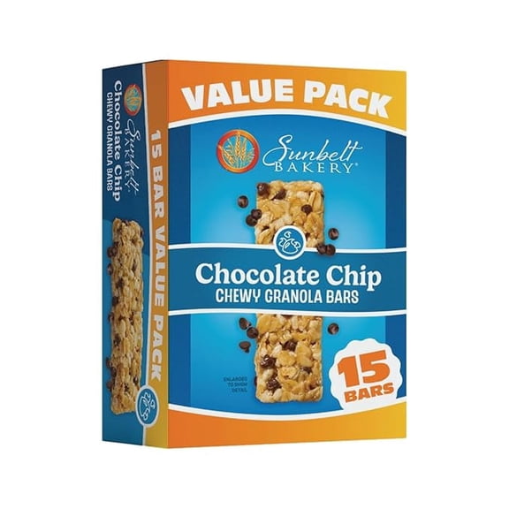 Sunbelt Bakery Chewy Granola Bars, Chocolate Chip, 15 Ct