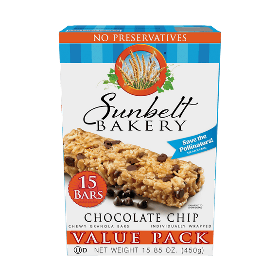 Sunbelt Bakery Chewy Granola Bars, Chocolate Chip, 15 Ct