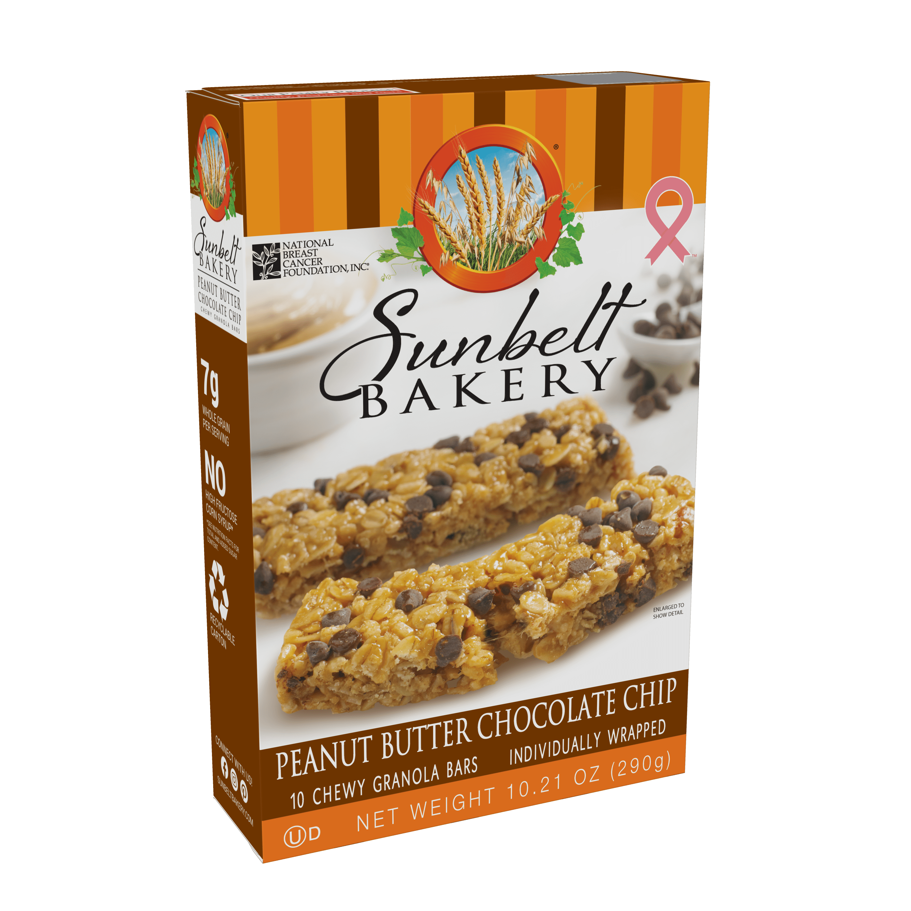 Sunbelt Bakery Chewy Granola Bars, Peanut Butter Chocolate Chip, 10 Ct