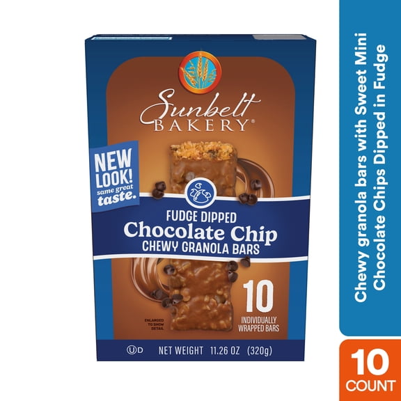 Sunbelt Bakery Chocolate Chip Chewy Granola Bars, 10 Bars, 11.26 oz