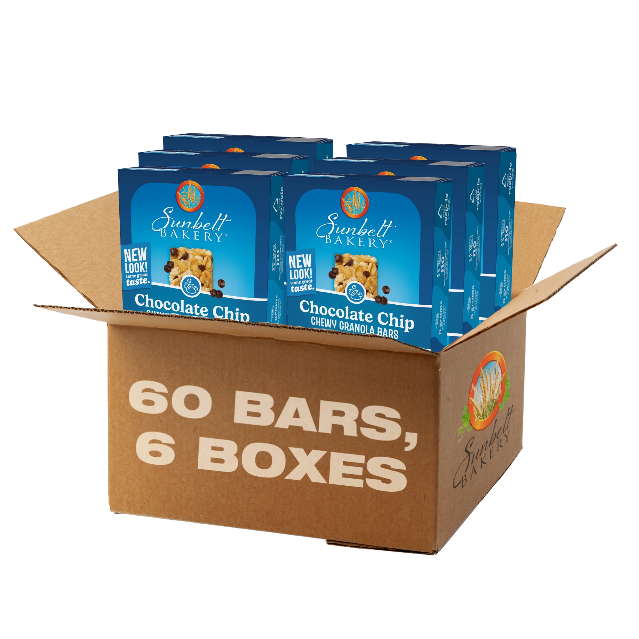 Sunbelt Bakery Chocolate Chip Chewy Granola Bars, 60 Bars (6 Boxes), 63.36 oz