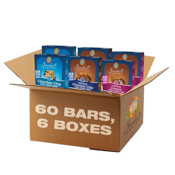 Sunbelt Bakery Chocolate Lovers Pack, 3 Flavor Chewy Granola Bar Variety Pack, 60 Bars, 64.06 Oz