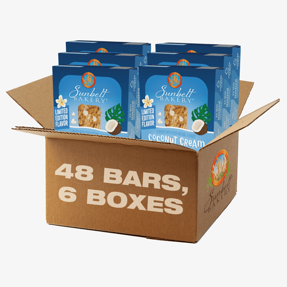 Sunbelt Bakery Coconut Cream Chewy Granola Bars, 48 Bars (6 Boxes), 49.62 oz