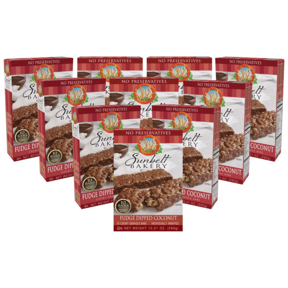 Sunbelt Bakery Fudge Dipped Coconut Chewy Granola Bars, 10 Boxes