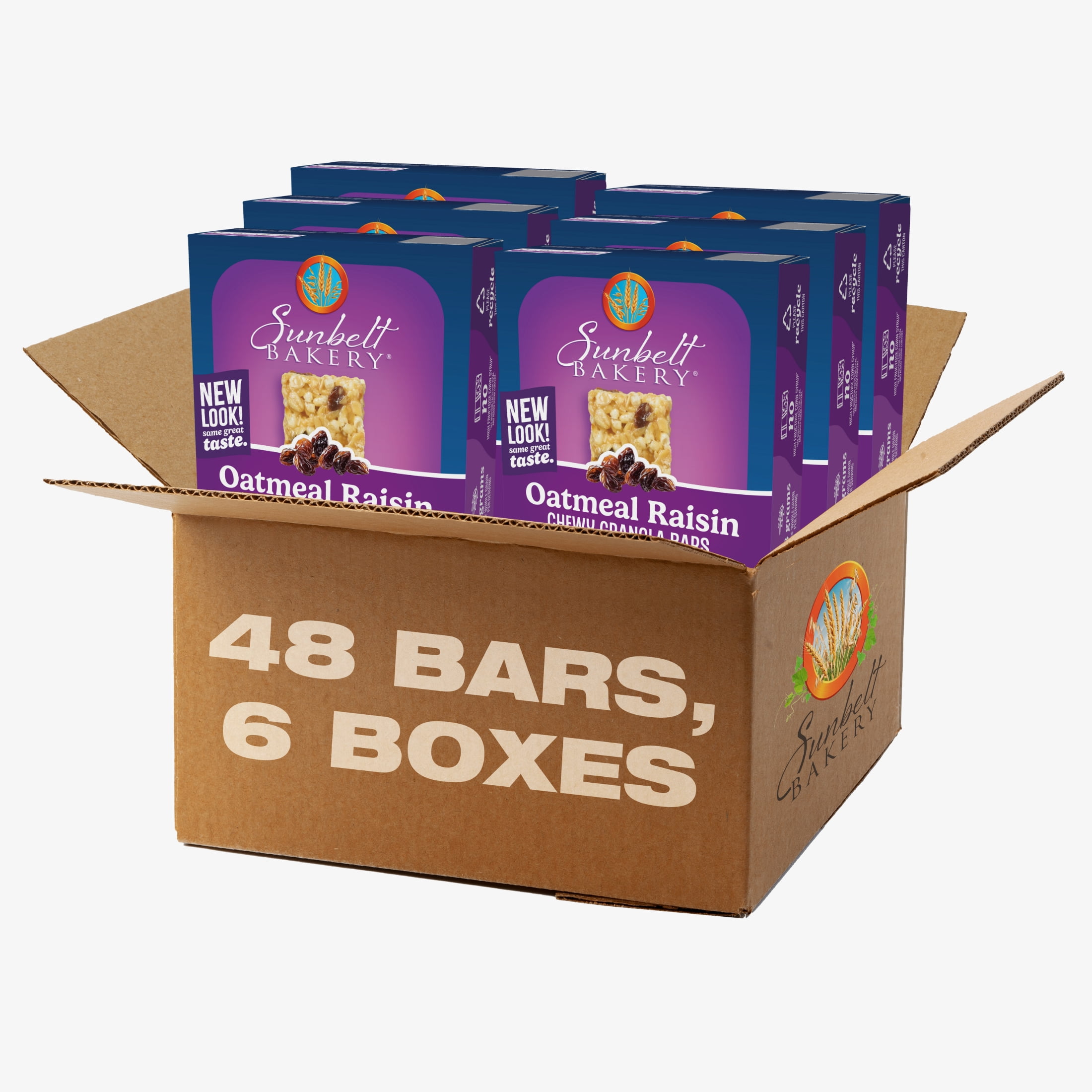 Sunbelt Bakery Oatmeal Raisin Chewy Granola Bars, 48 bars (6 Boxes), 49.62 oz