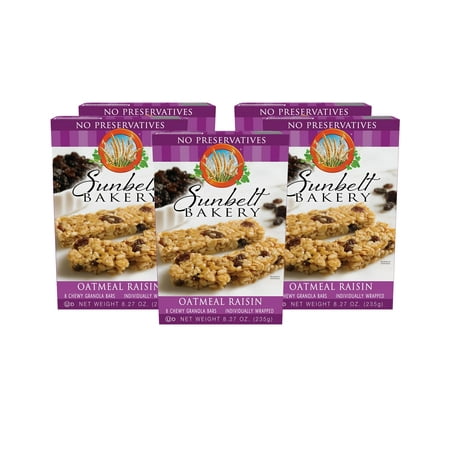 Sunbelt Bakery Oatmeal Raisin Chewy Granola Bars, 5 Boxes, 40 Individually Wrapped