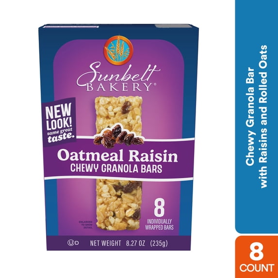 Sunbelt Bakery Oatmeal Raisin Granola Bars, 8 Bars