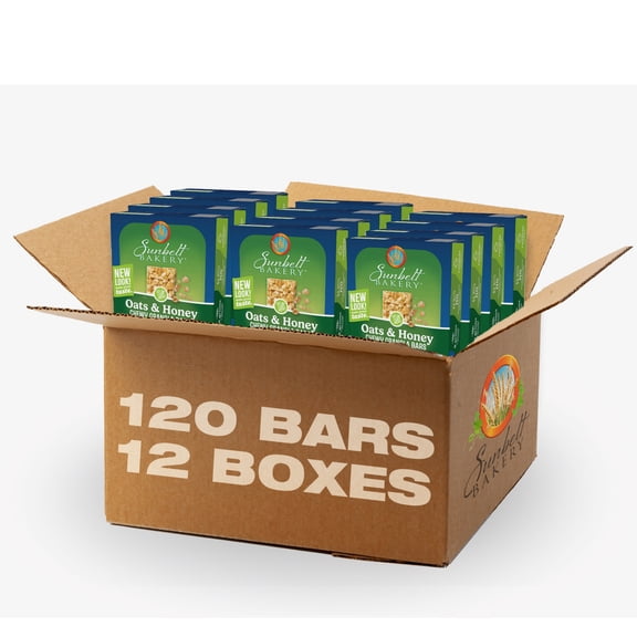 Sunbelt Bakery Oats & Honey Chewy Granola Bars, 120 bars (12 Boxes), 114 oz