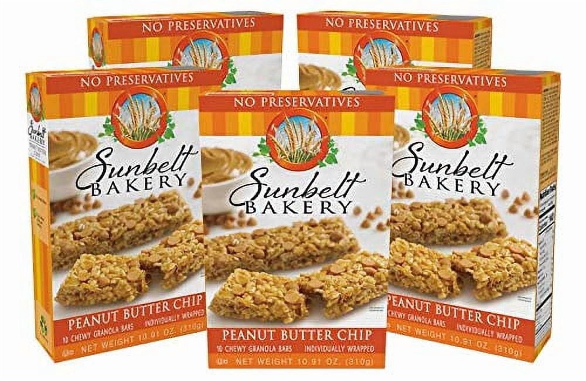 Sunbelt Bakery Peanut Butter Chip Chewy Granola Bars, 5 Boxes, No Preservatives (50 Bars)