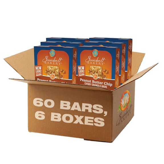Sunbelt Bakery Peanut Butter Chip Chewy Granola Bars, 60 bars (6 Boxes), 65.46 oz