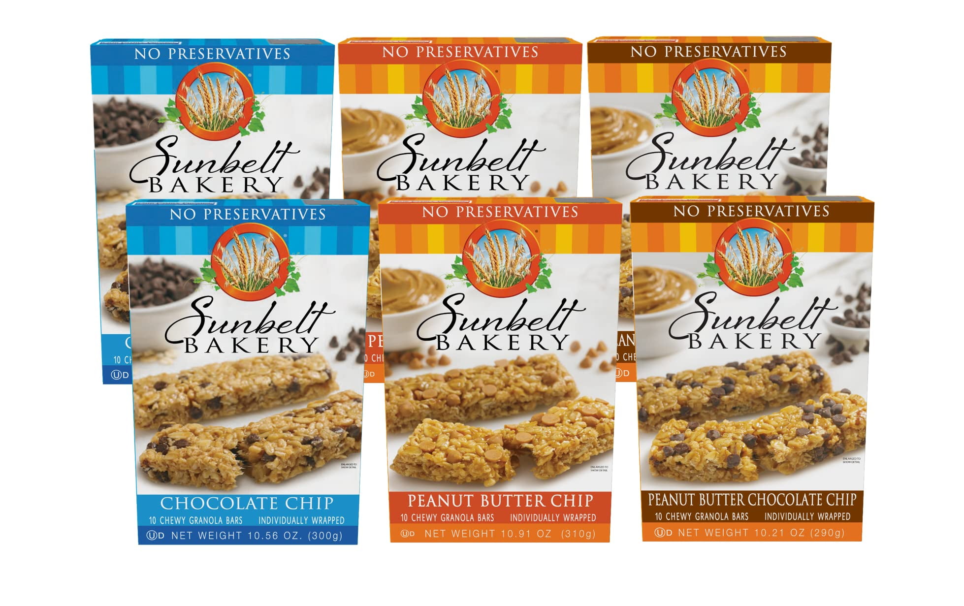 Sunbelt Bakery Peanut Butter Granola Bars Variety Pack, 3 Flavors, No Preservatives, 1.0 Count