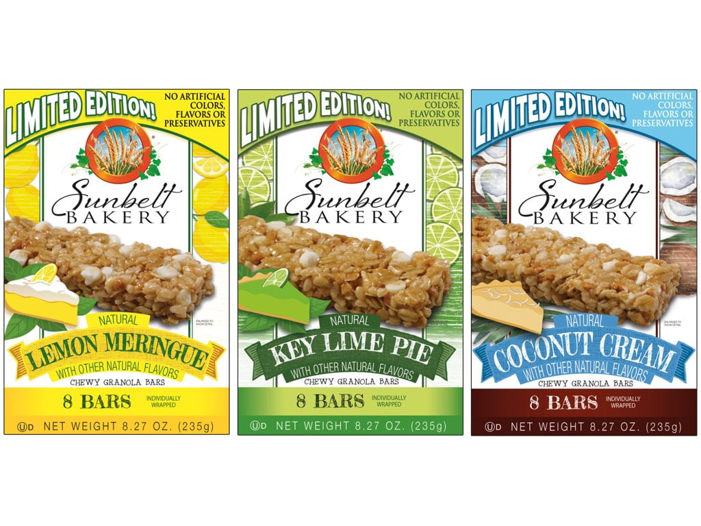 Sunbelt Bakery Seasonal Combo Pack! One Box Each of Key Lime Pie, Lemon Meringue and Coconut