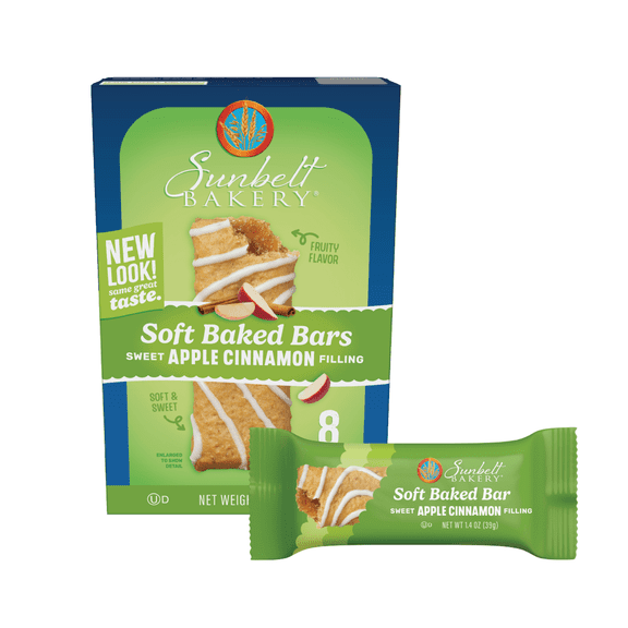 Sunbelt Bakery Soft Baked Bars Apple Cinnamon, 8 Count