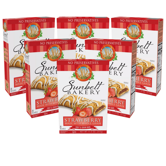 Sunbelt Bakery Strawberry Fruit & Grain Bars, 6 Boxes, No Preservatives