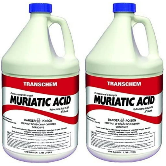 Sunbelt Chemicals Muriatic Acid Pool Chemicals, 2 Gal, (2 Pack)
