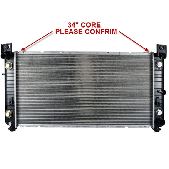 Sunbelt Radiator For GMC Sierra 1500 Chevrolet Silverado 1500 2370 Must Verify Core Is 34" Inch Between Tanks