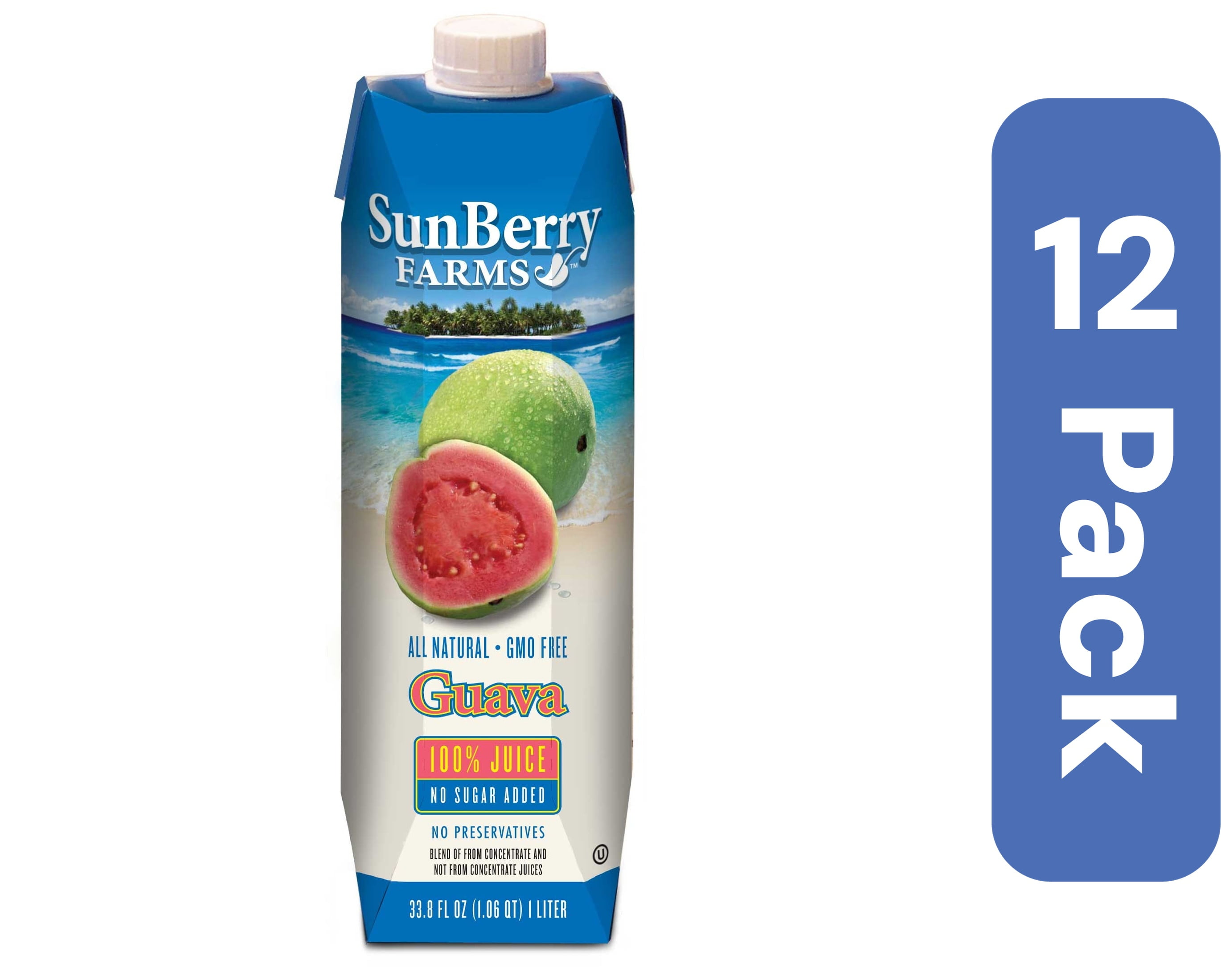 Sunberry Farms Guava Juice 100% 33.81 fl oz (Pack of 12)