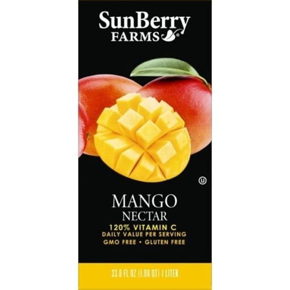 Sunberry Farms Mango Nectar 25% Juice, 33.8 oz - Case of 12