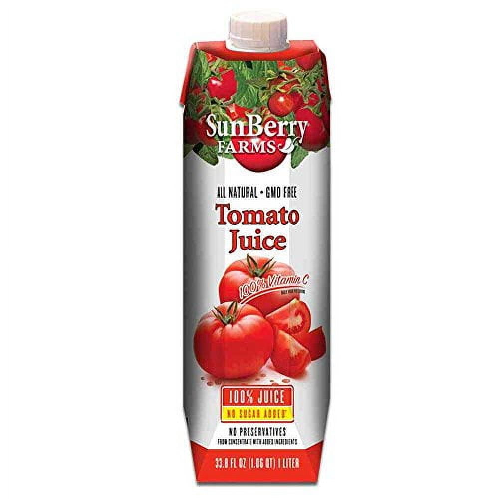 Sunberry Farms Tomato Juice 100%, 33.8 oz - Case of 12