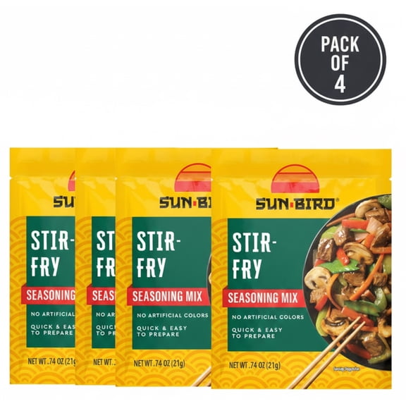 Sun-Bird Seasoning Mix Stir-Fry Asian Flavor 4-Pack .74 Ounce