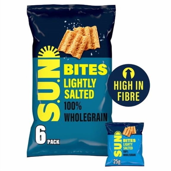 Sunbites Lightly Salted 6 x 25g, British Import (Pack of 3)